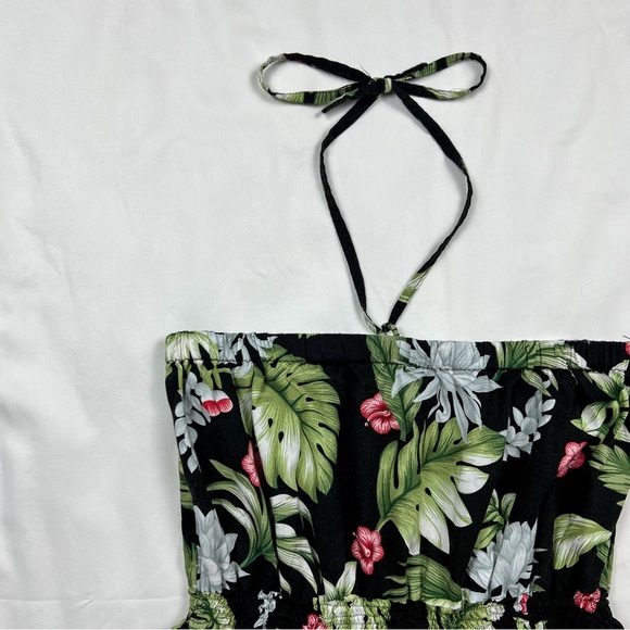 Y2K Tropical Print Babydoll Halter Top - Picture 3 of 7